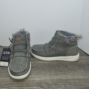 Hey Dude Eloise Recycled Leather Boots - Granite Grey Women's Size 6 New